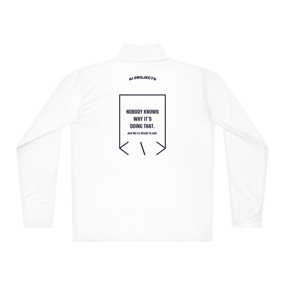 Nobody Knows Why It's Doing That. — White True Navy back mockup