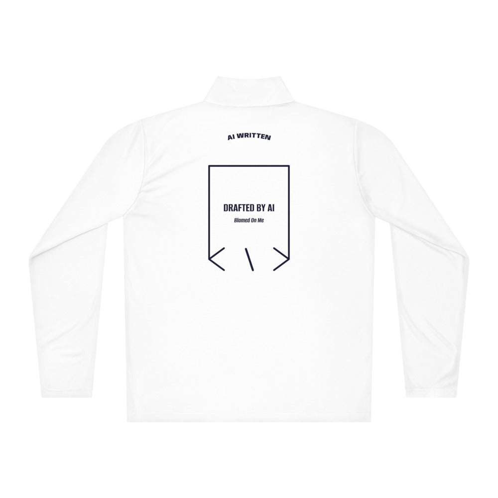 Drafted By AI — White True Navy back mockup