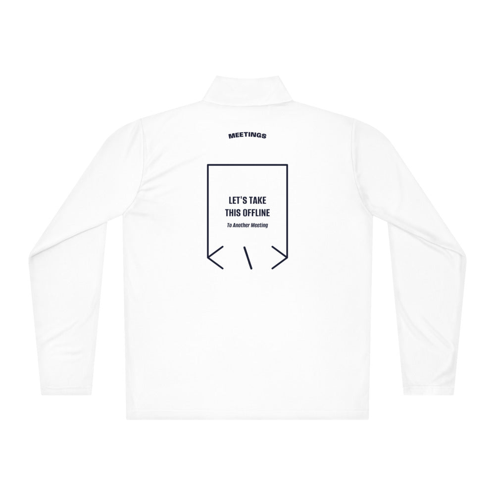 Let's Take This Offline — White True Navy back mockup