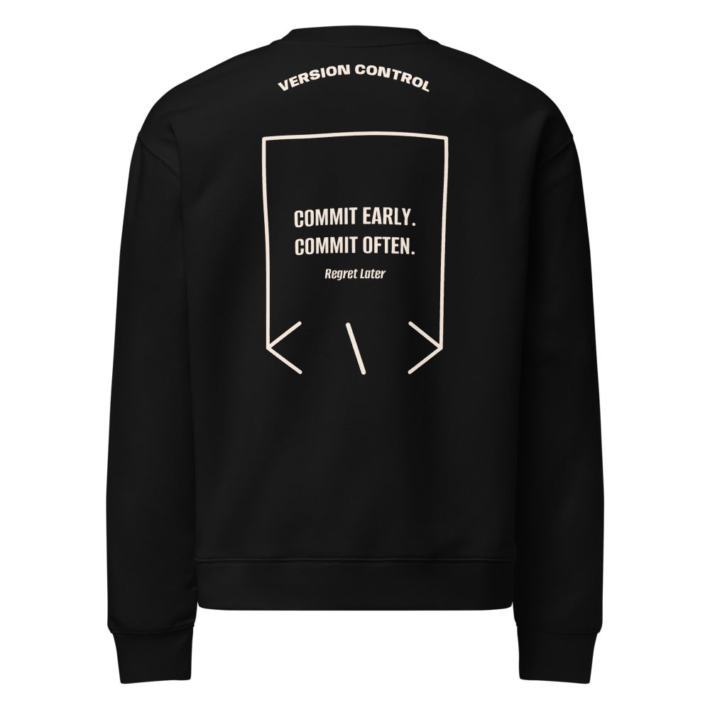Commit Early. Commit Often. — Black Bone back mockup