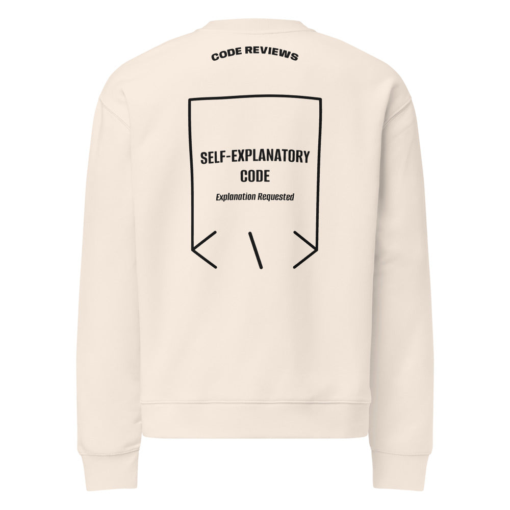 Self-Explanatory Code — Bone Black back mockup