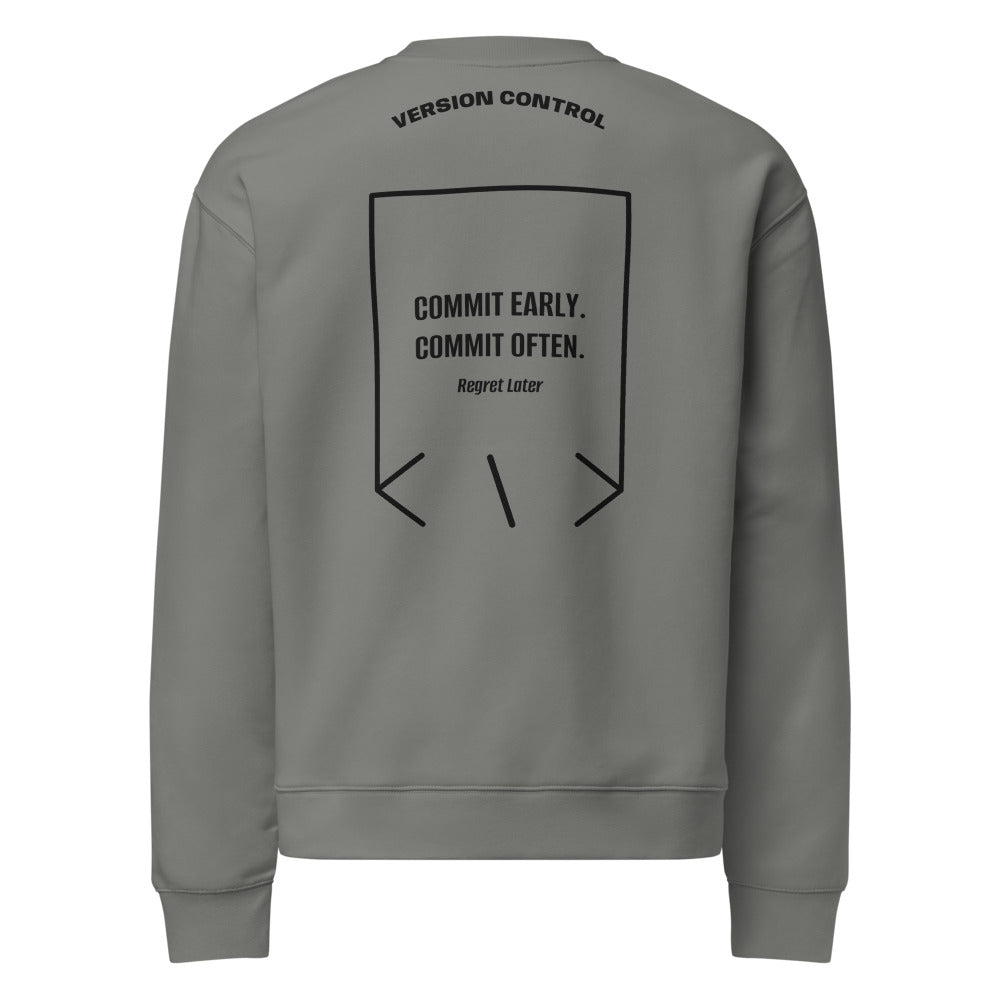 Commit Early. Commit Often. — Shadow Black back mockup