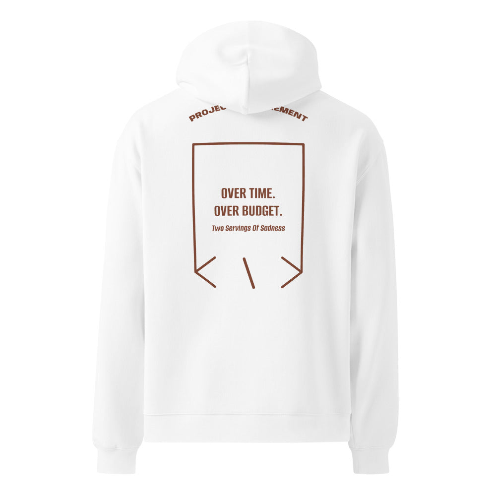 Over Time. Over Budget. — White Chestnut back mockup
