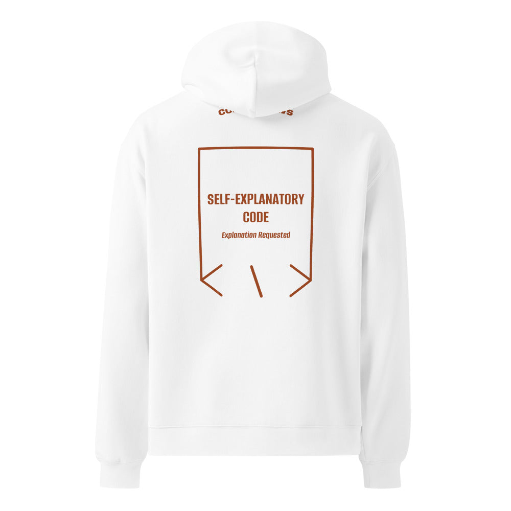 Self-Explanatory Code — White Clay back mockup