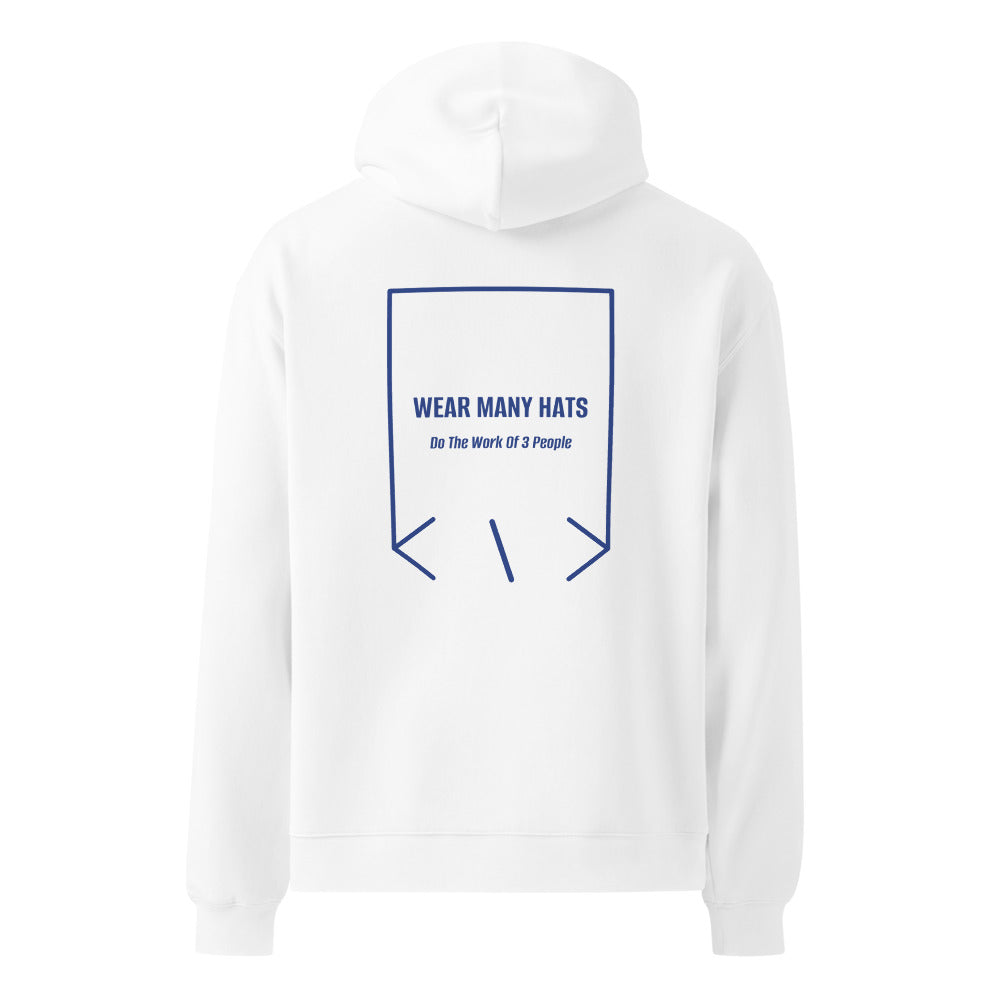 Wear Many Hats — White Cobalt back mockup