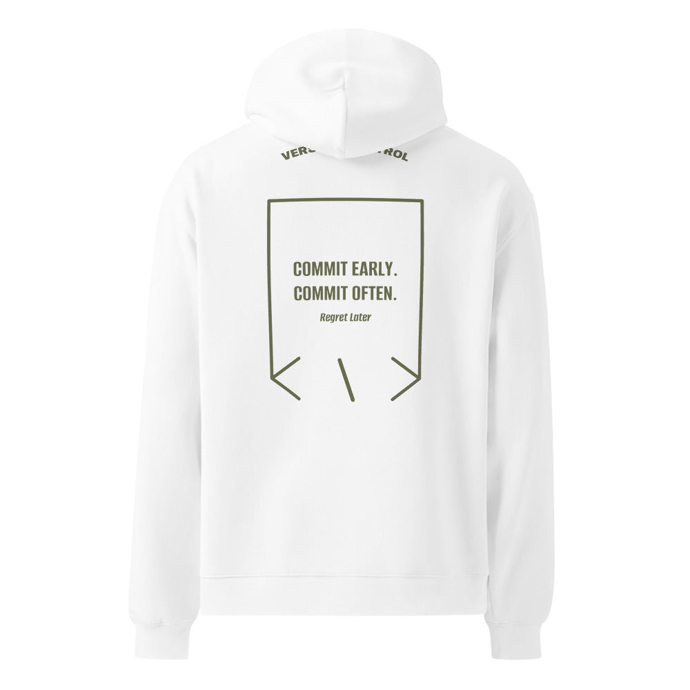 Commit Early. Commit Often. — White Cypress back mockup