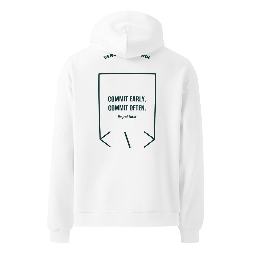Commit Early. Commit Often. — White Pine Green back mockup