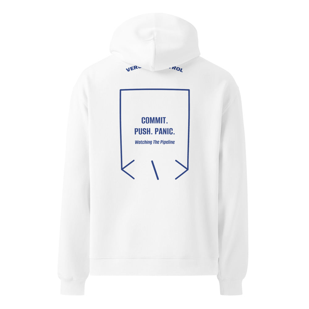 Commit. Push. Panic. — White Cobalt back mockup