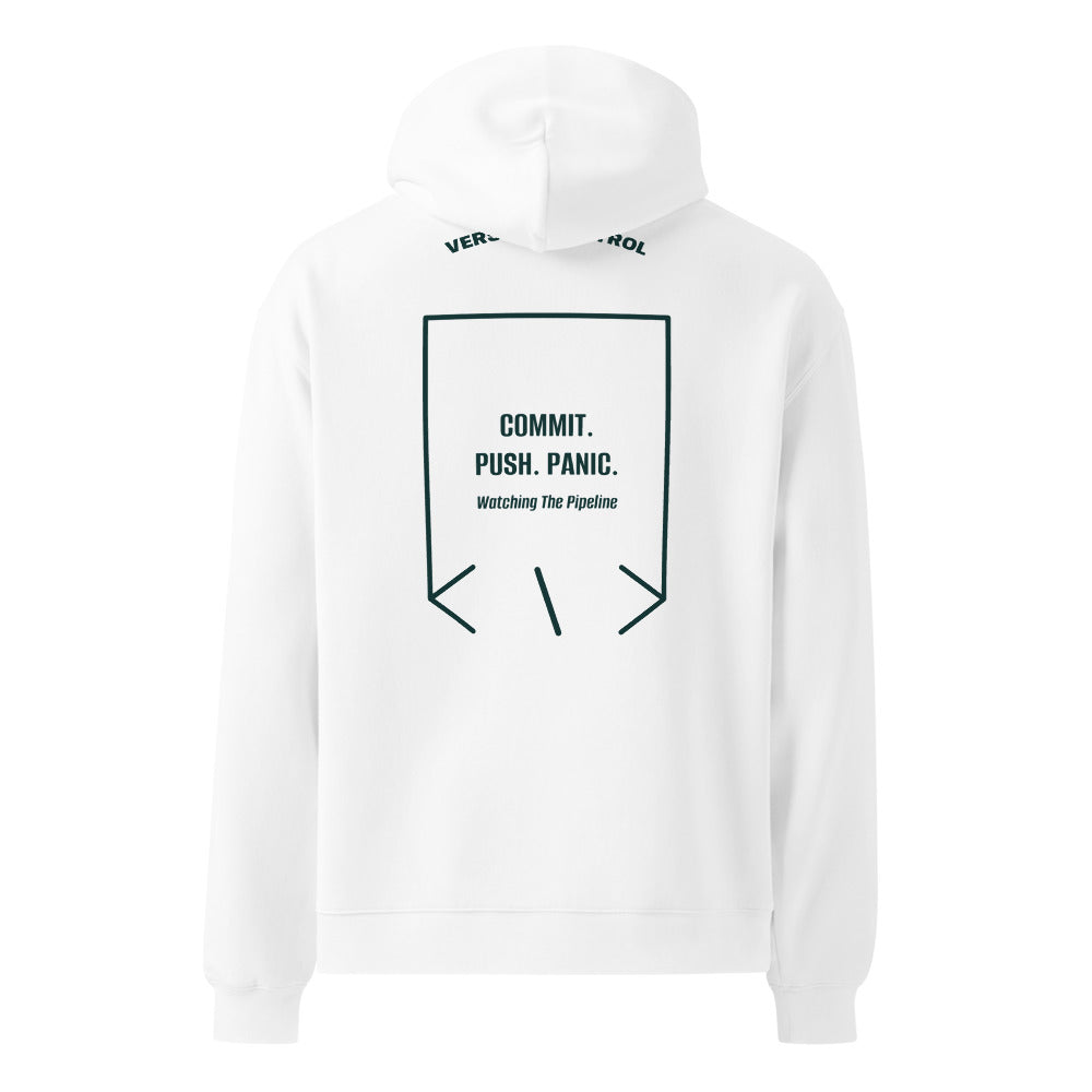 Commit. Push. Panic. — White Pine Green back mockup