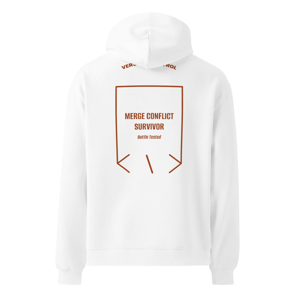 Merge Conflict Survivor — White Clay back mockup