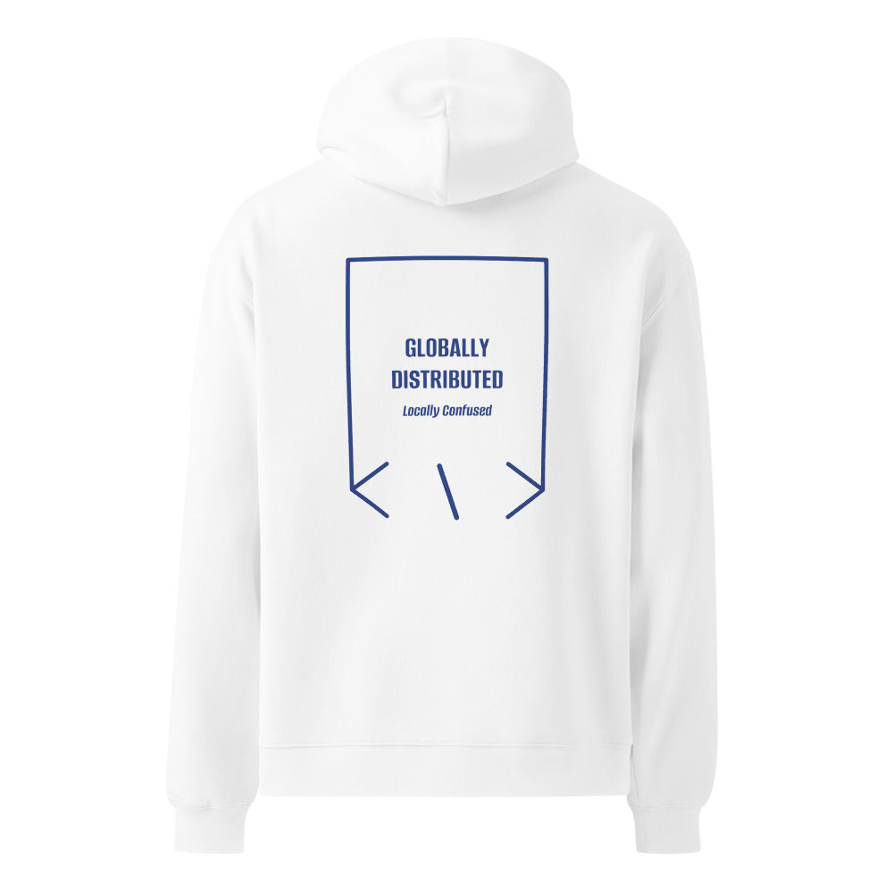 Globally Distributed — White Cobalt back mockup