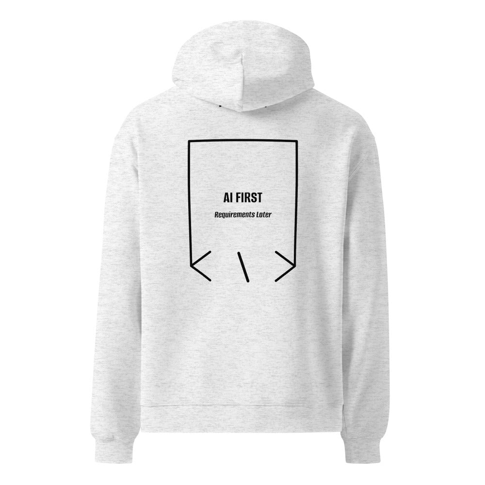 AI First — White Heather Black back mockup