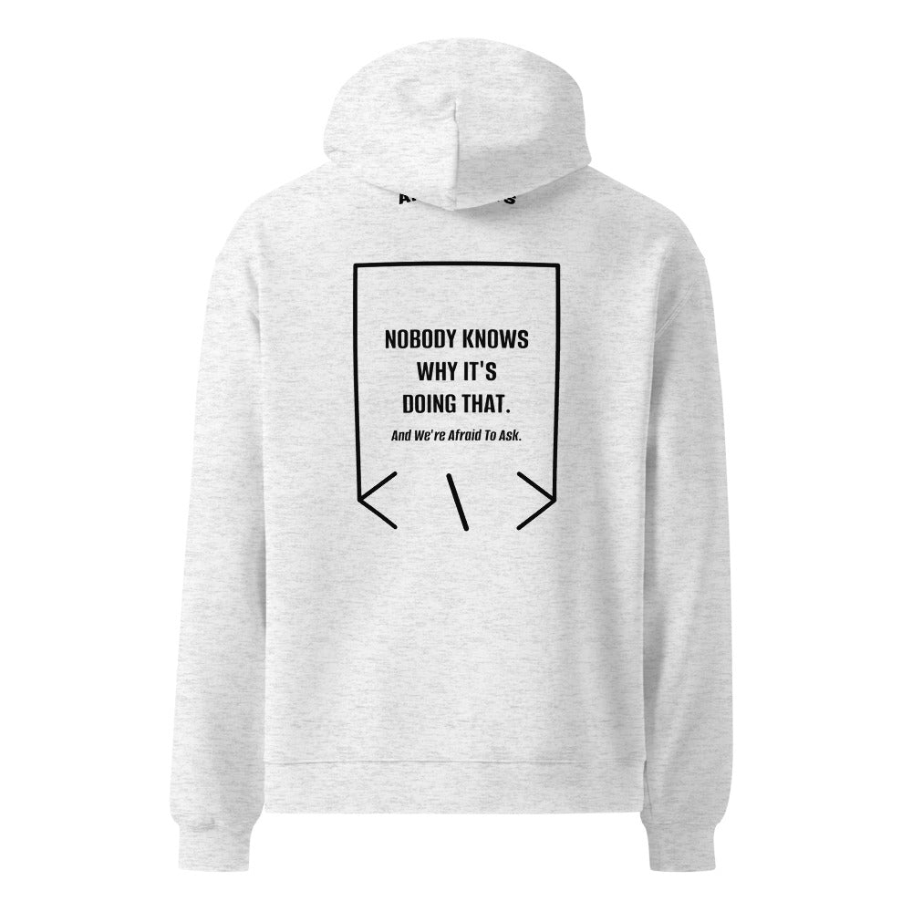 Nobody Knows Why It's Doing That. — White Heather Black back mockup