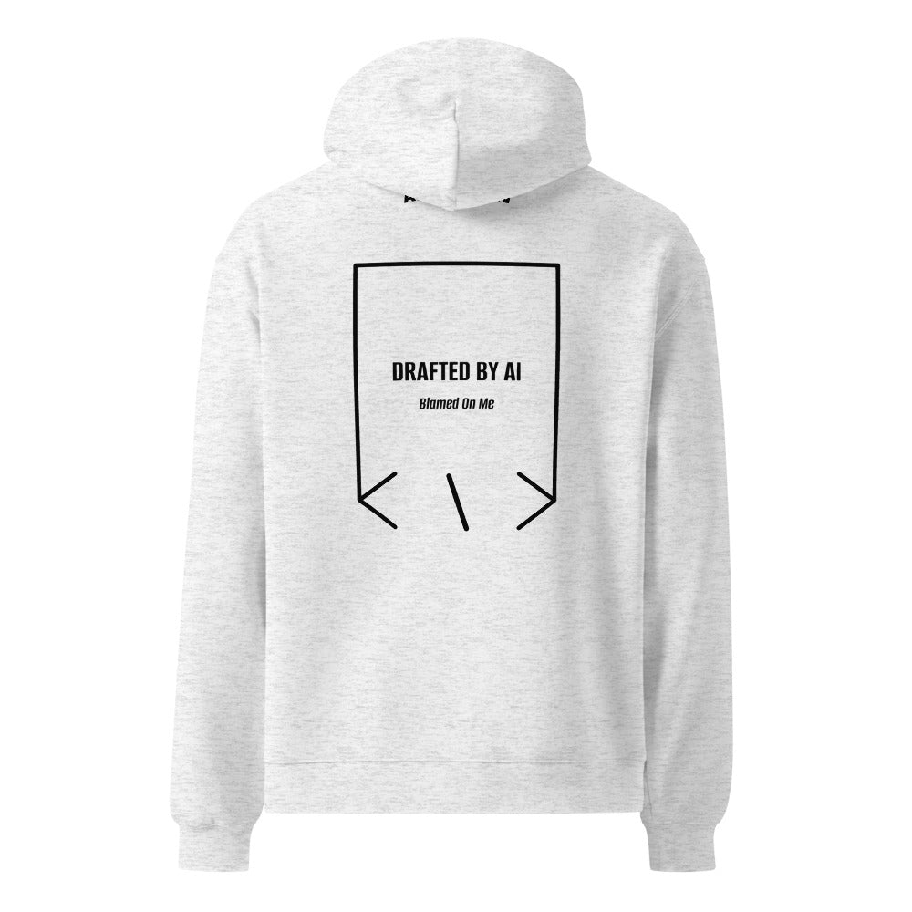 Drafted By AI — White Heather Black back mockup