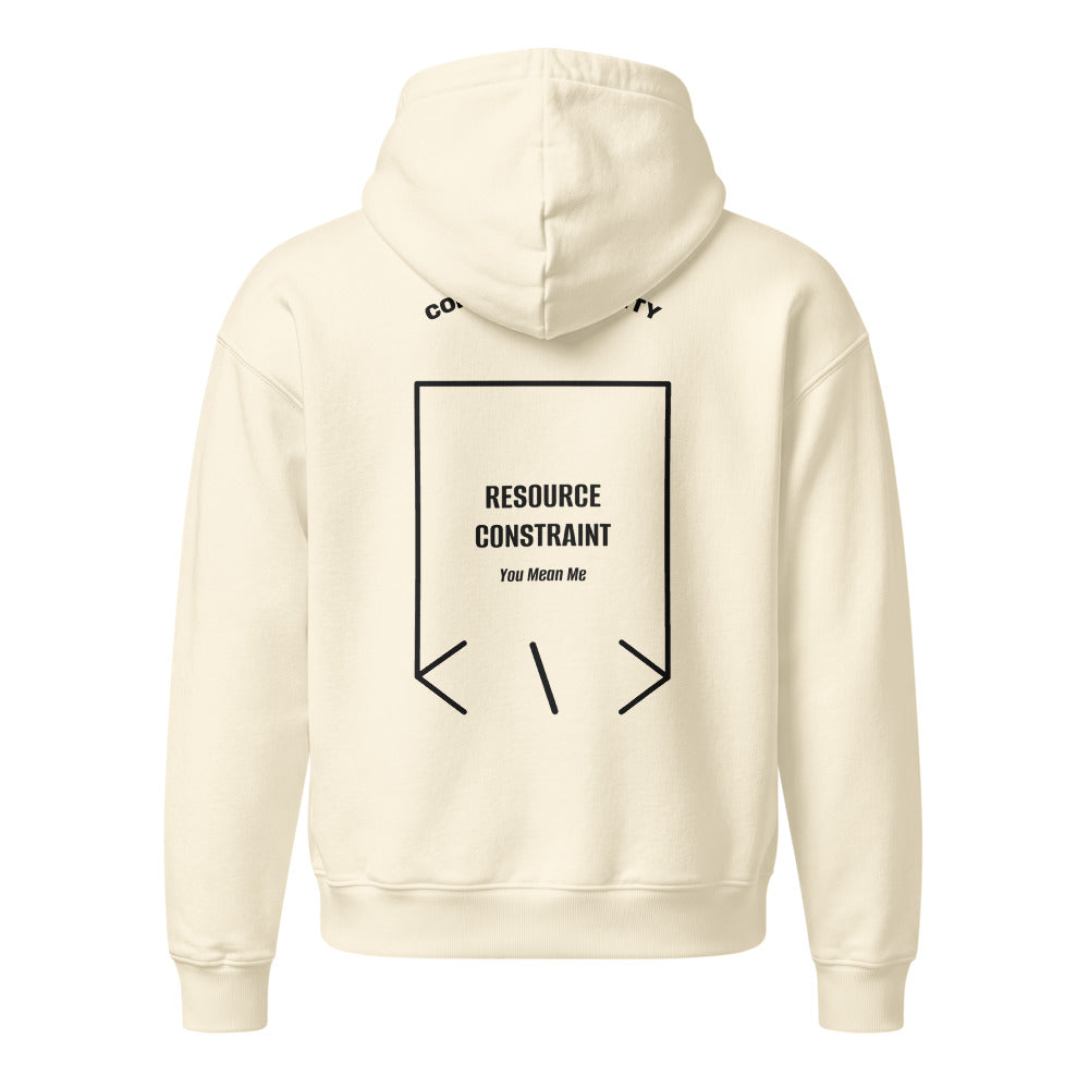Resource Constraint — Cream Black back mockup