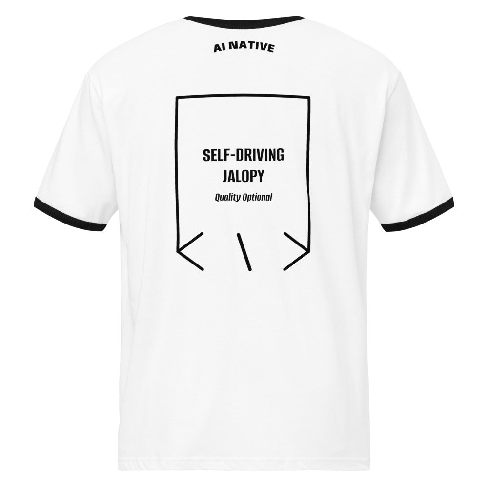 Self-Driving Jalopy — White / Black Black back mockup