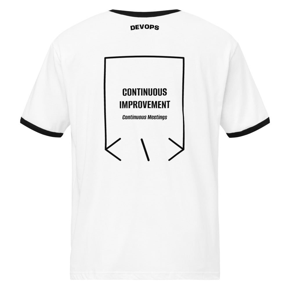 Continuous Improvement — White / Black Black back mockup