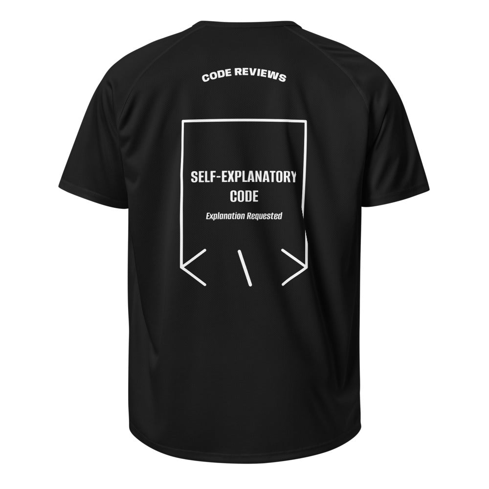 Self-Explanatory Code — Black White back mockup