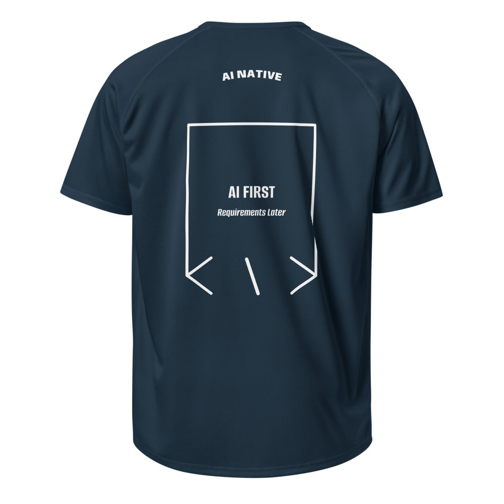 AI First — French Navy White back mockup