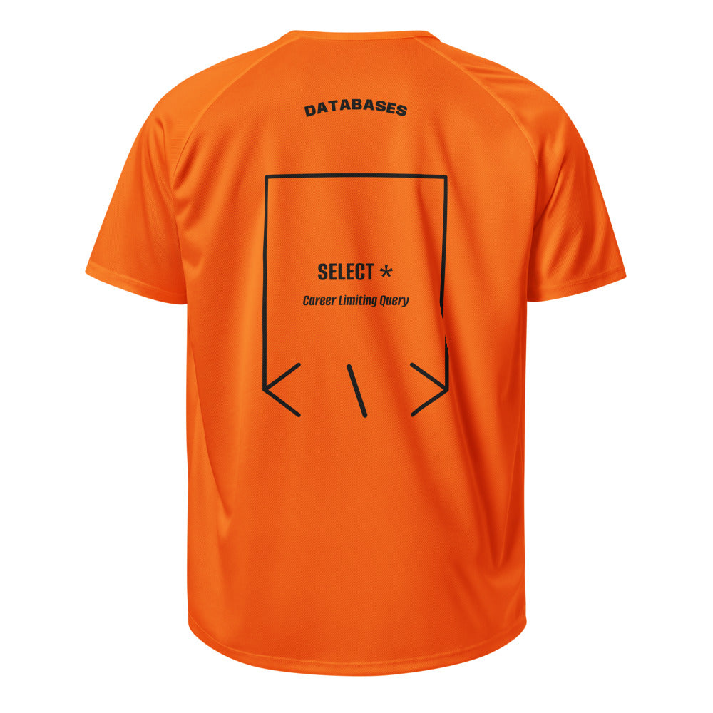 SELECT * — Neon Orange Black back mockup