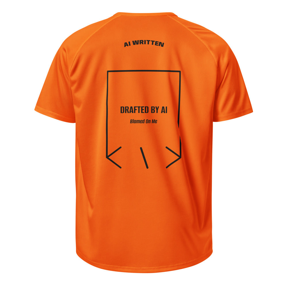 Drafted By AI — Neon Orange Black back mockup