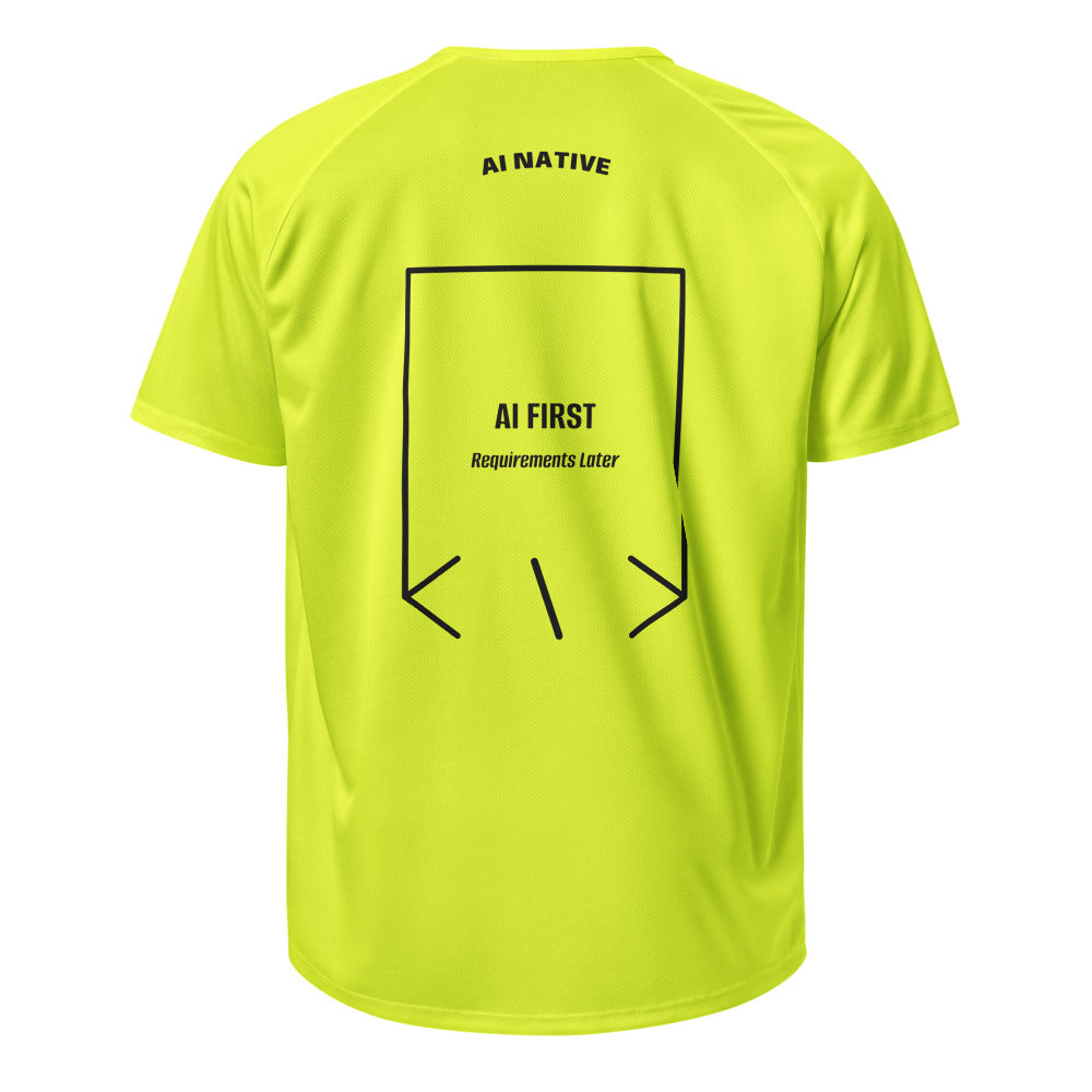 AI First — Neon Yellow Black back mockup