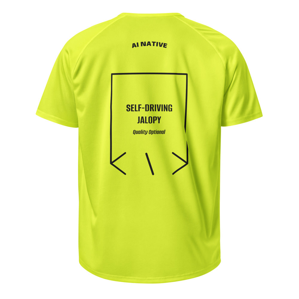 Self-Driving Jalopy — Neon Yellow Black back mockup