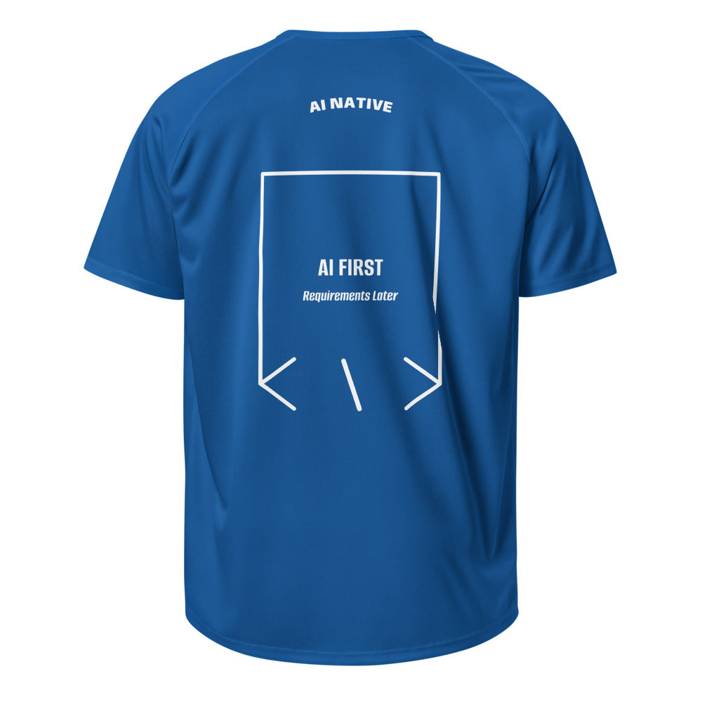 AI First — Royal Blue White back mockup