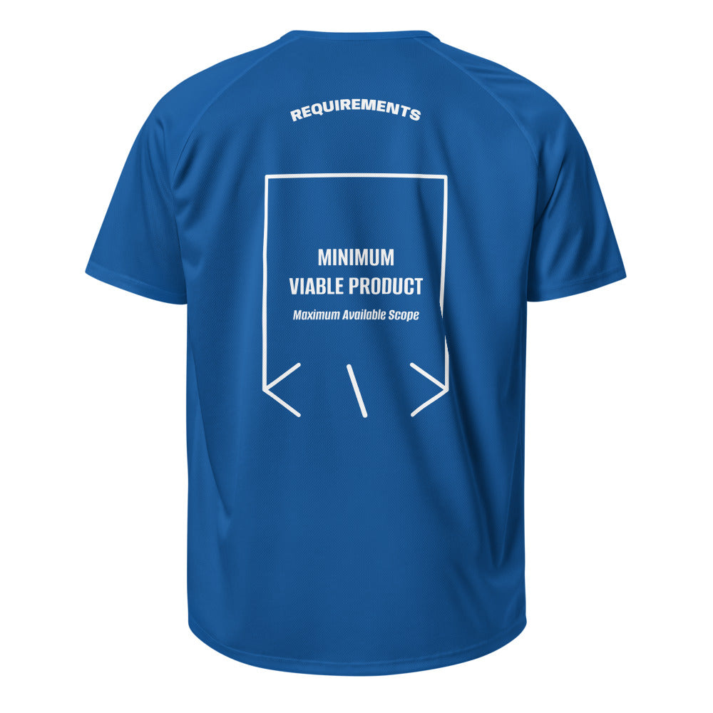 Minimum Viable Product — Royal Blue White back mockup