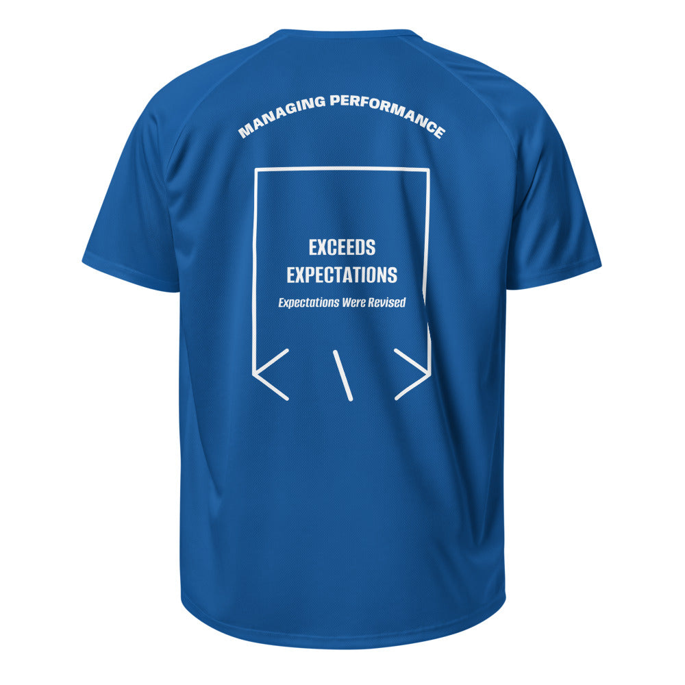 Exceeds Expectations — Royal Blue White back mockup