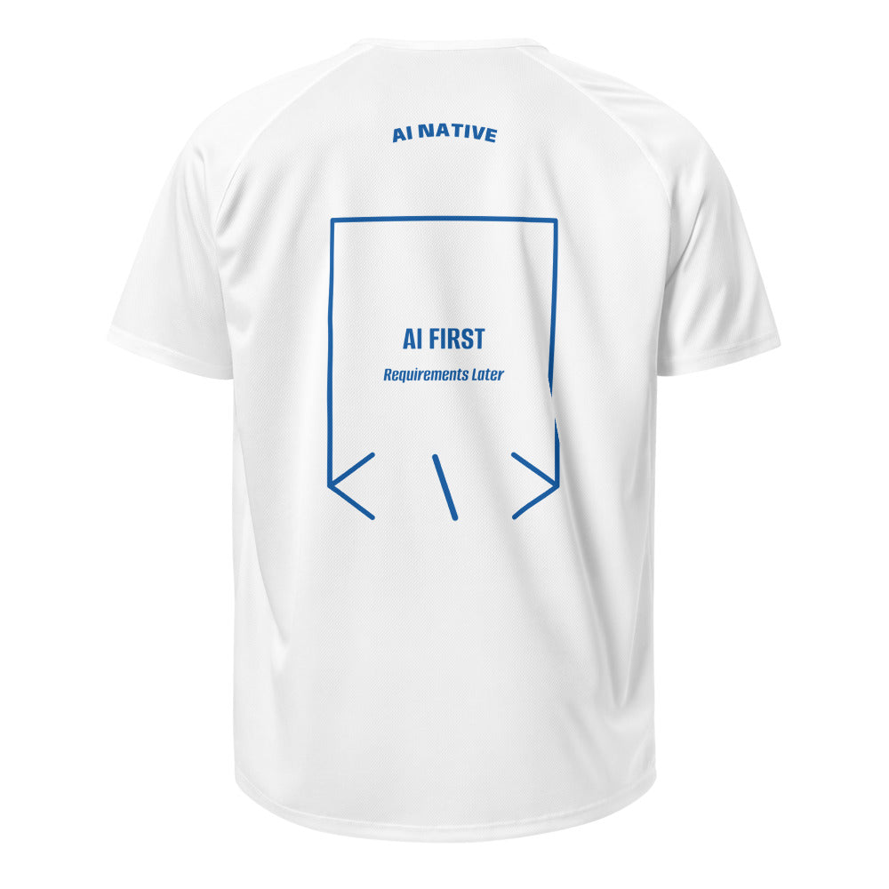 AI First — White Royal Blue back mockup
