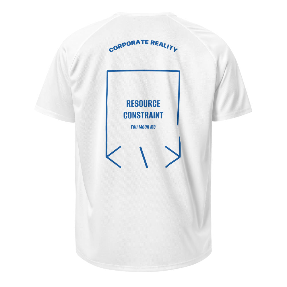 Resource Constraint — White Royal Blue back mockup