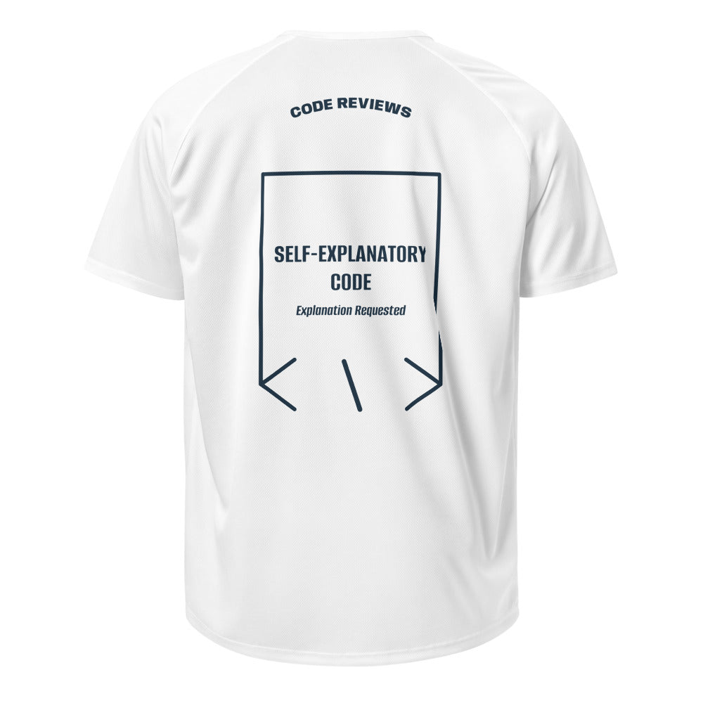Self-Explanatory Code — White French Navy back mockup