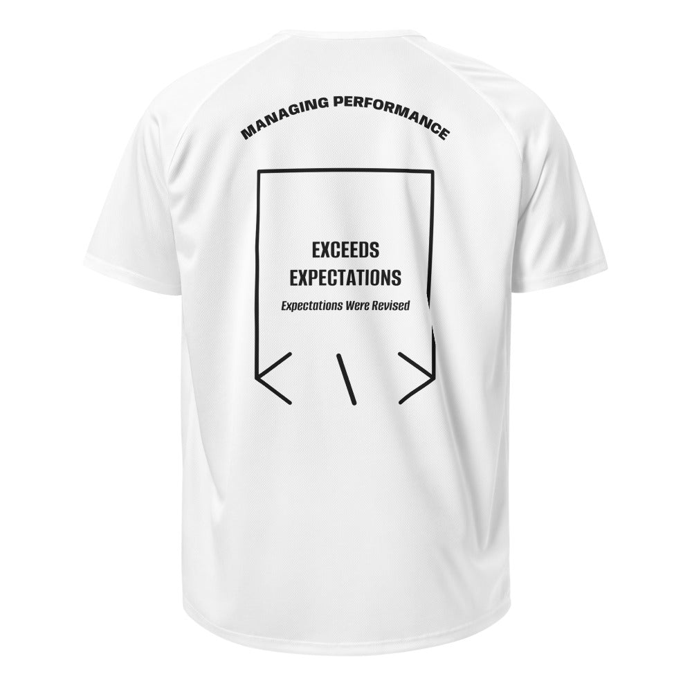 Exceeds Expectations — White Black back mockup
