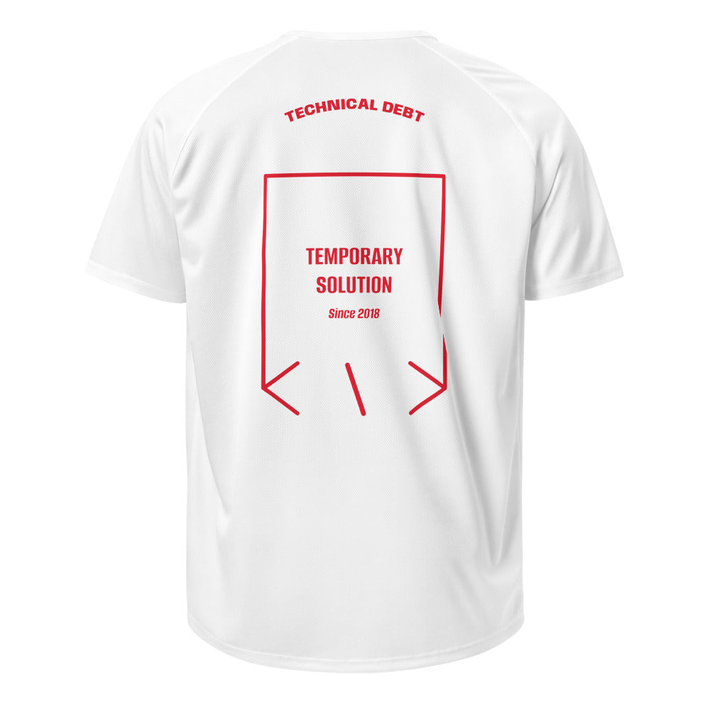 Temporary Solution — White Red back mockup