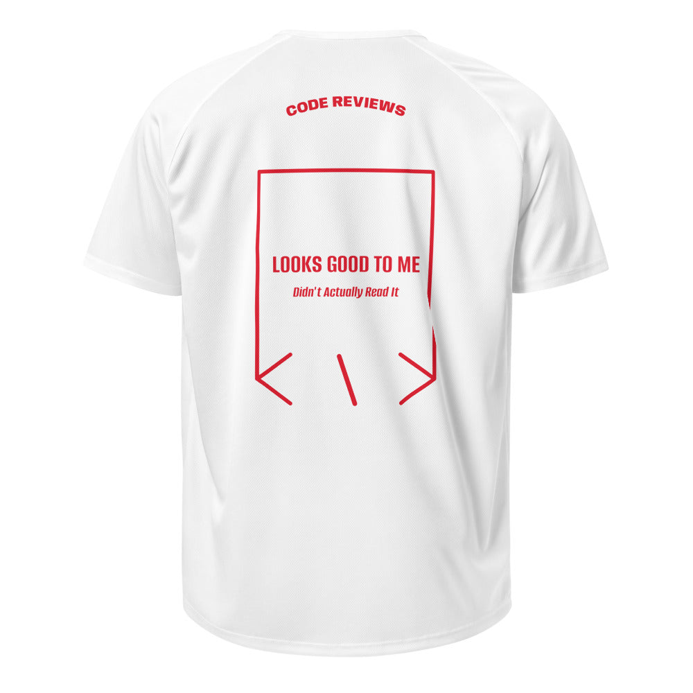 Looks Good To Me — White Red back mockup
