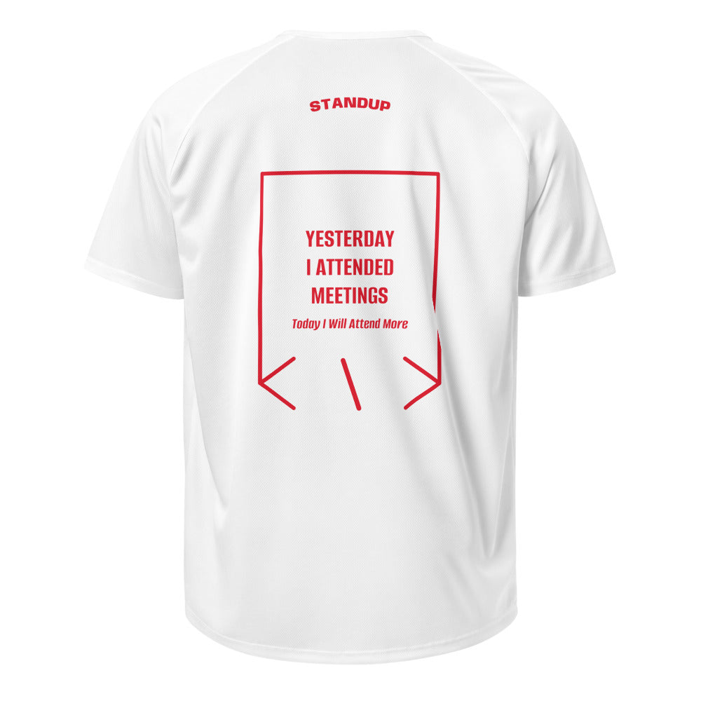 Yesterday I Attended Meetings — White Red back mockup
