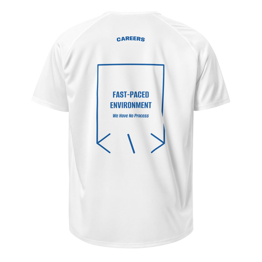 Fast-Paced Environment — White Royal Blue back mockup