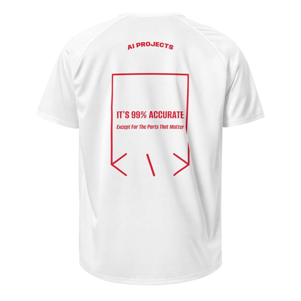 It's 99% Accurate — White Red back mockup