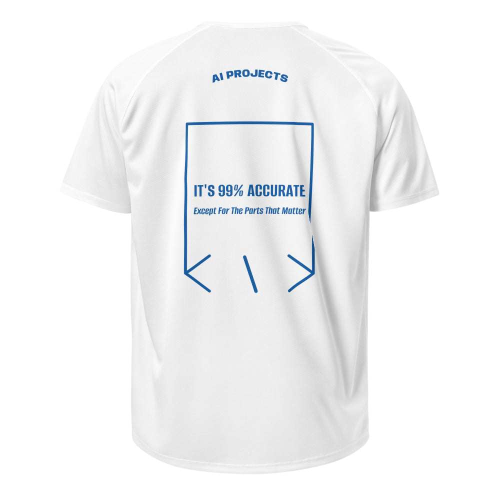 It's 99% Accurate — White Royal Blue back mockup