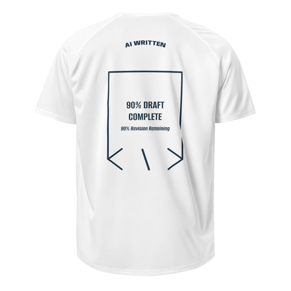 90% Draft Complete — White French Navy back mockup
