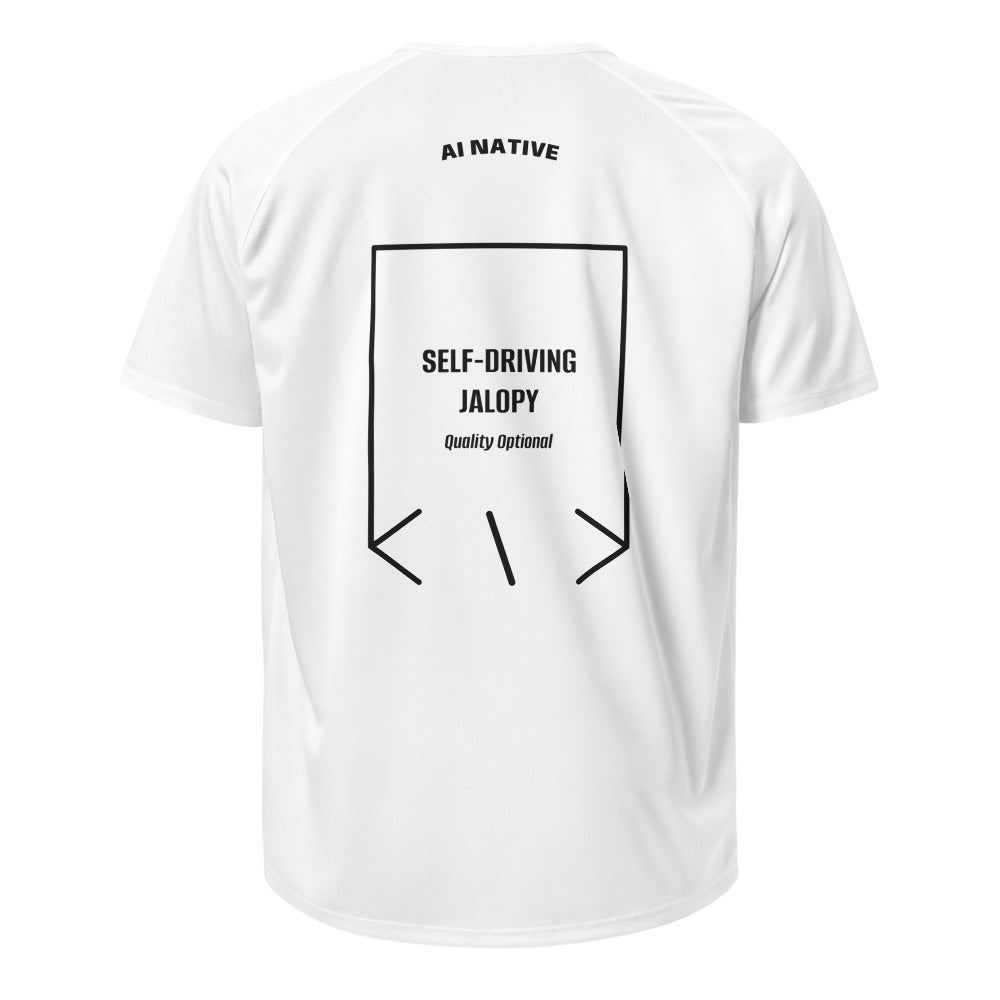 Self-Driving Jalopy — White Black back mockup
