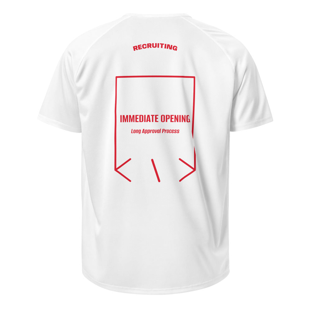 Immediate Opening — White Red back mockup