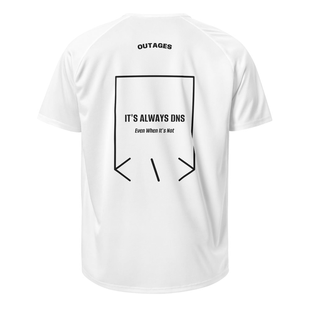 It's Always DNS — White Black back mockup