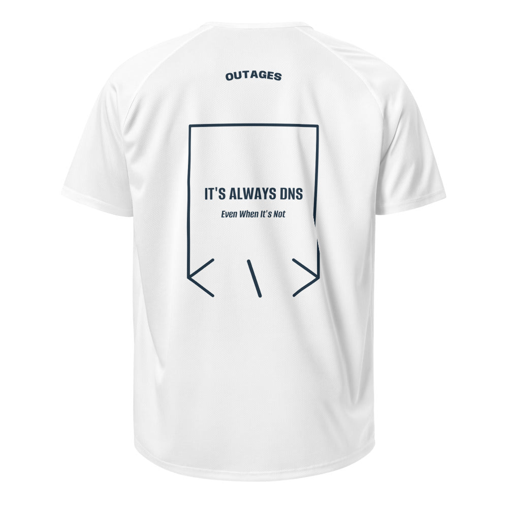 It's Always DNS — White French Navy back mockup