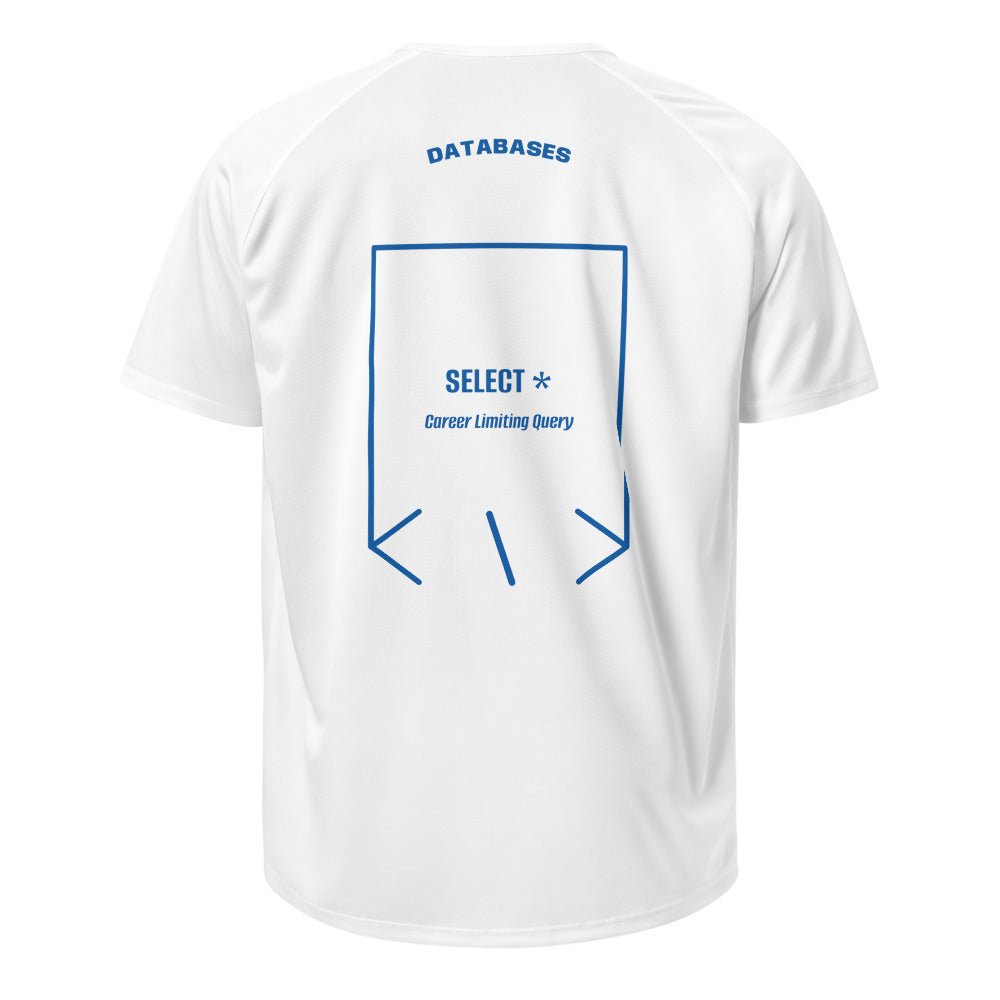 SELECT * — White Royal Blue back mockup