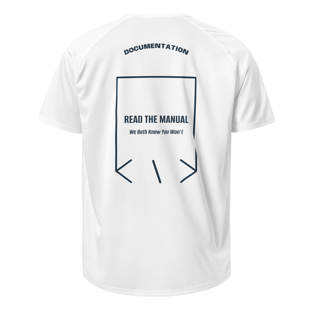 Read The Manual — White French Navy back mockup