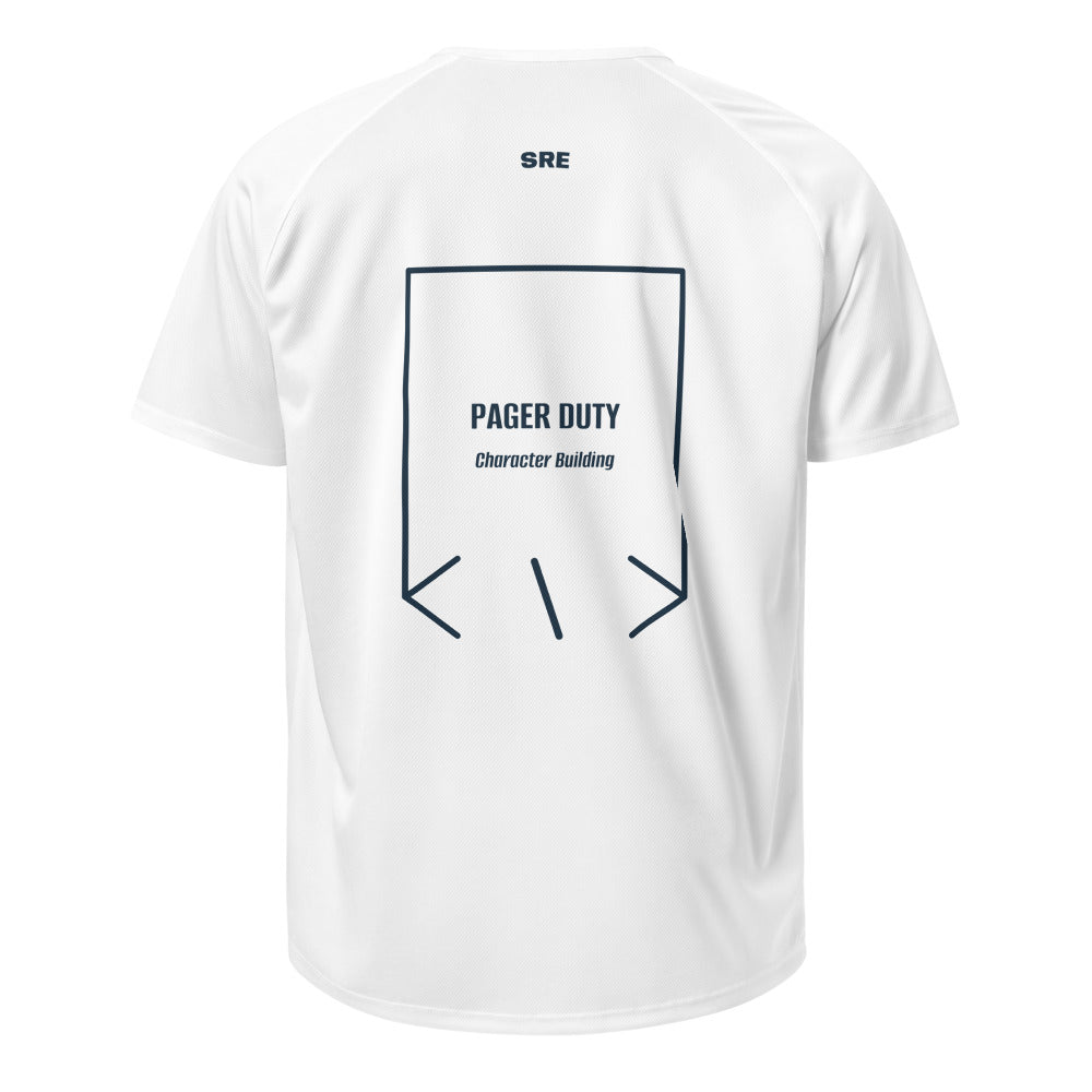 Pager Duty — White French Navy back mockup