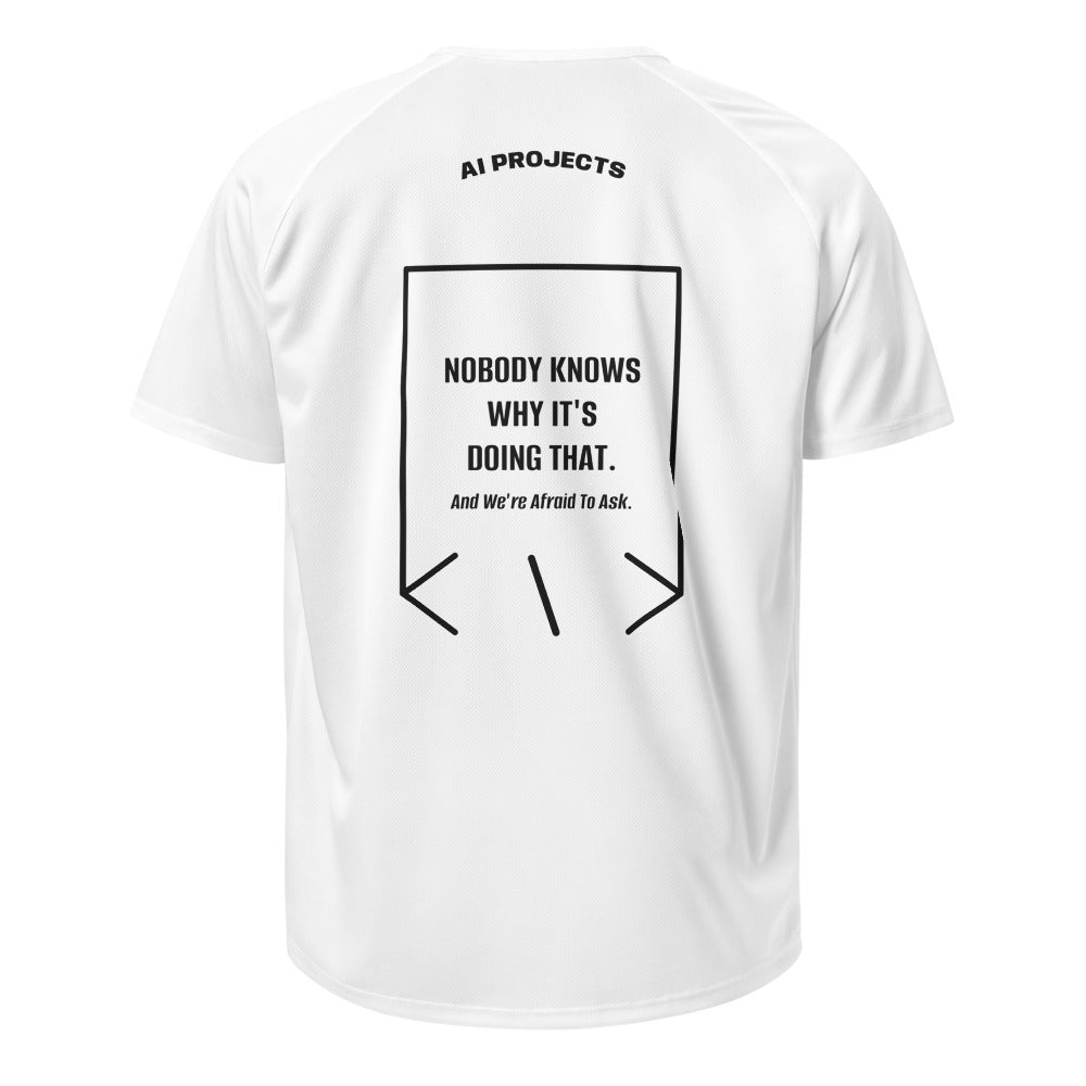 Nobody Knows Why It's Doing That. — White Black back mockup