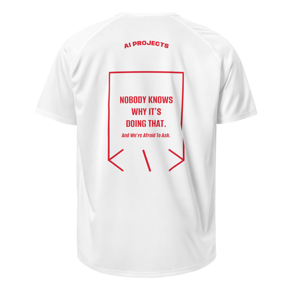 Nobody Knows Why It's Doing That. — White Red back mockup